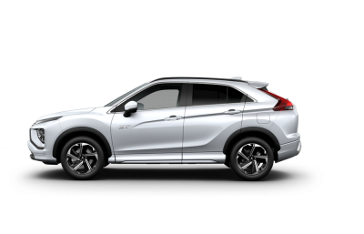Linker zijaaanzicht Eclipse Cross PHEV in de kleur wit